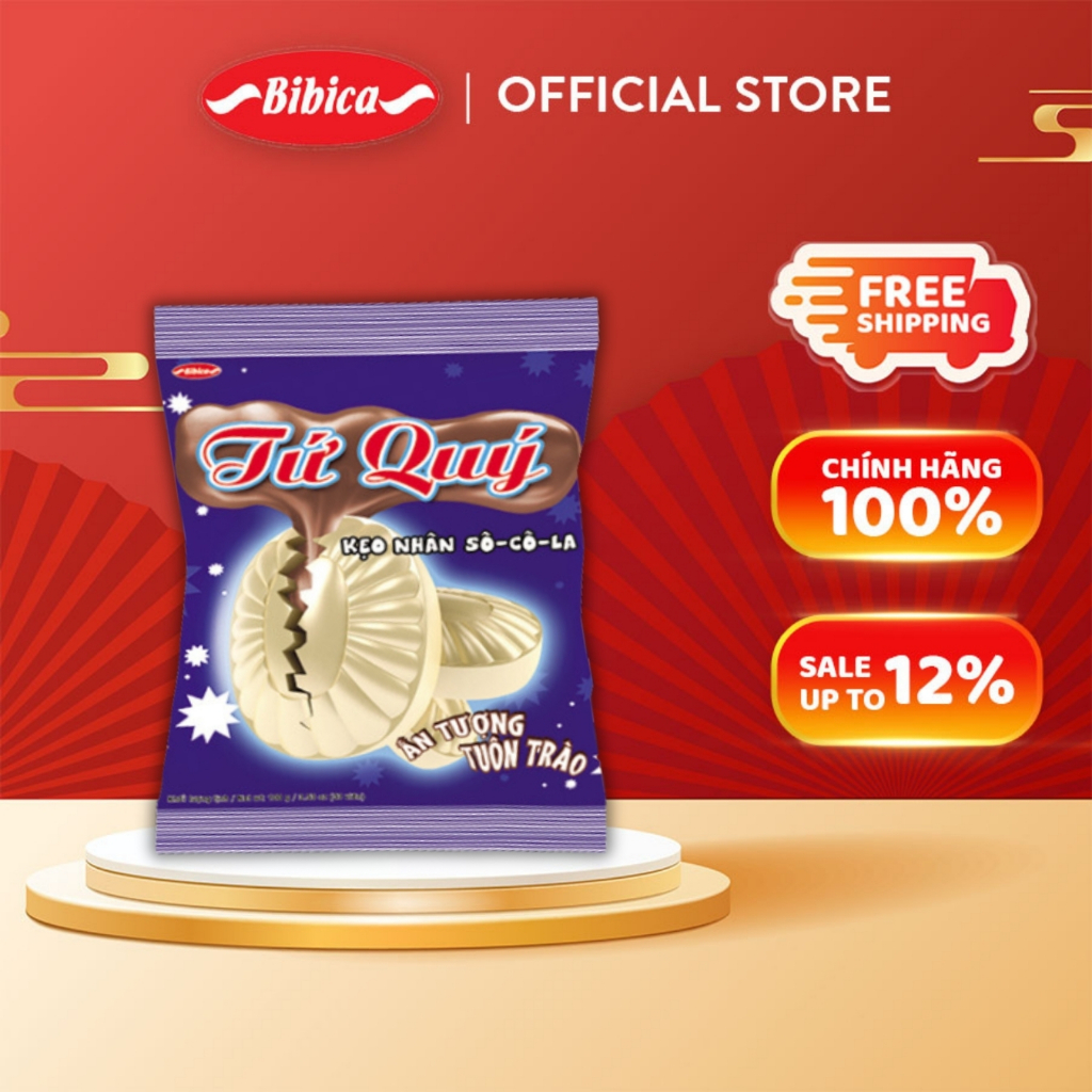 Kẹo Tứ Quý Bạc Hà Sữa Nhân Socola Bibica 100g