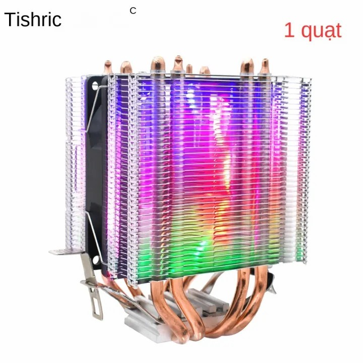 Tản nhiệt khí CPU CooIing Fan Tishric 4 ống đồng 1 Fan 9cm Led RGB Socket 2011 chuyên dùng cho Main X79, X99