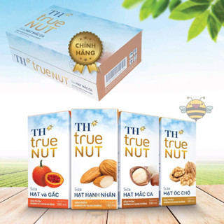  Lốc 4 hộp sữa hạt TH TRUE NUT mắc ca gấc hạnh nhân óc chó 180ml- Sữa TH hạt cho bé 
