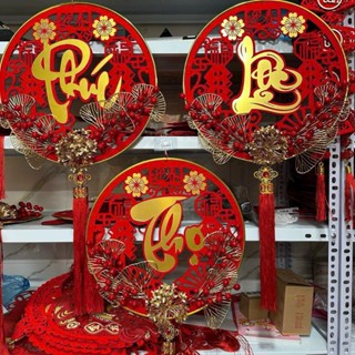   Tặng móc treo  Combo 3 vòng treo tròn Phúc - Lộc - Thọ Ttrang trí ngày tết 