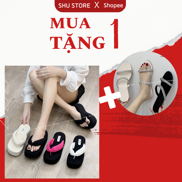 Shu Store | Dép kẹp ngón chất vải len dép đế xuồng cao 7cm thời trang mới cho nữ