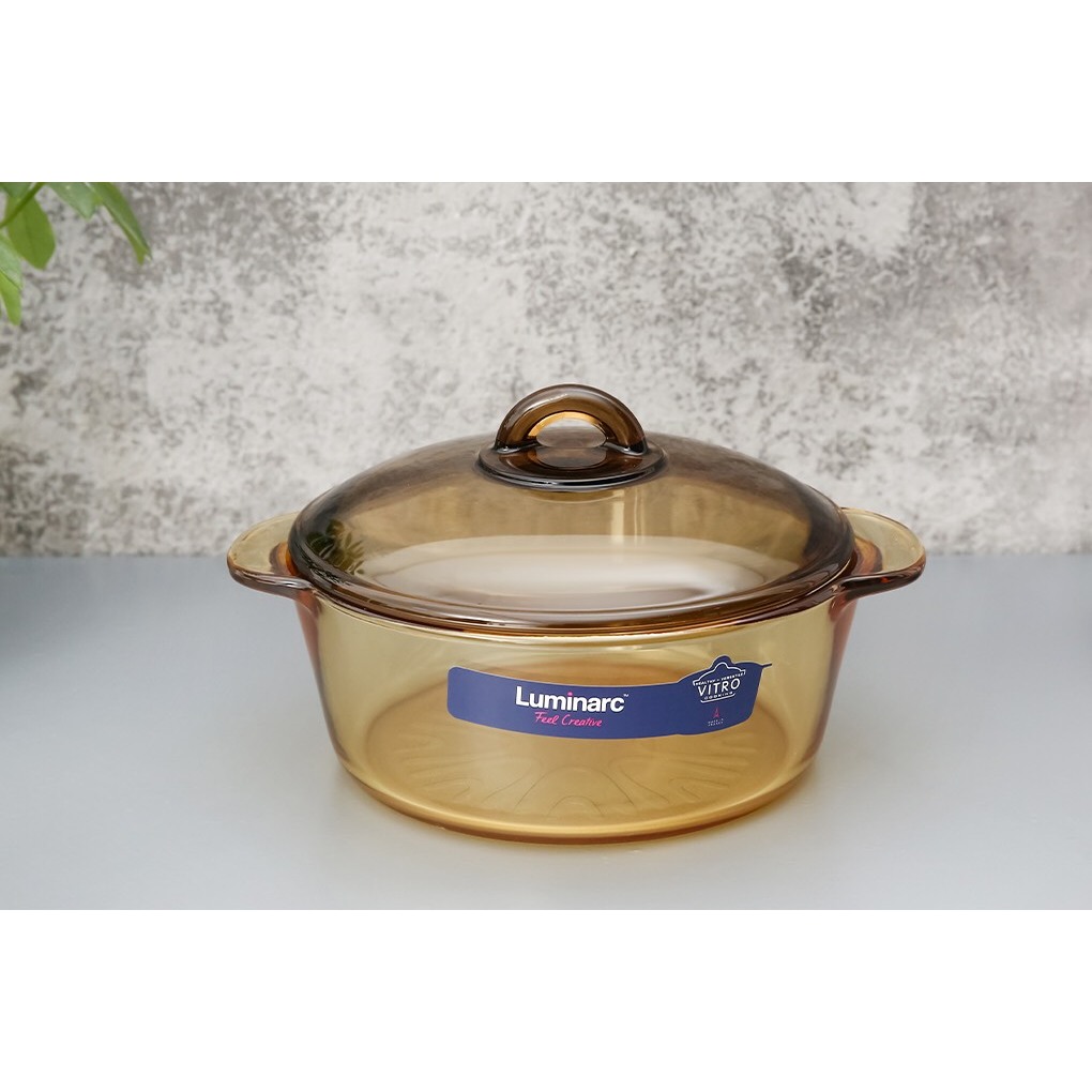 CHÍNH HÃNG - Nồi thủy tinh Luminarc Granite 2L – Sản xuất tại Pháp