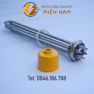 Điện trở củ ren, thanh nhiệt phi 59 sợi đốt Inox 304,công suất 6Kw, 9kw, 12kw dùng cho lò hơi và đun nước sôi
