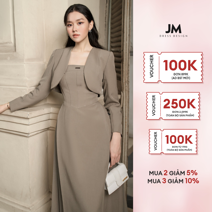 Áo thiết kế JM Dress Design croptop tay dài, gấu nguýt tròn 2T91.2309PL