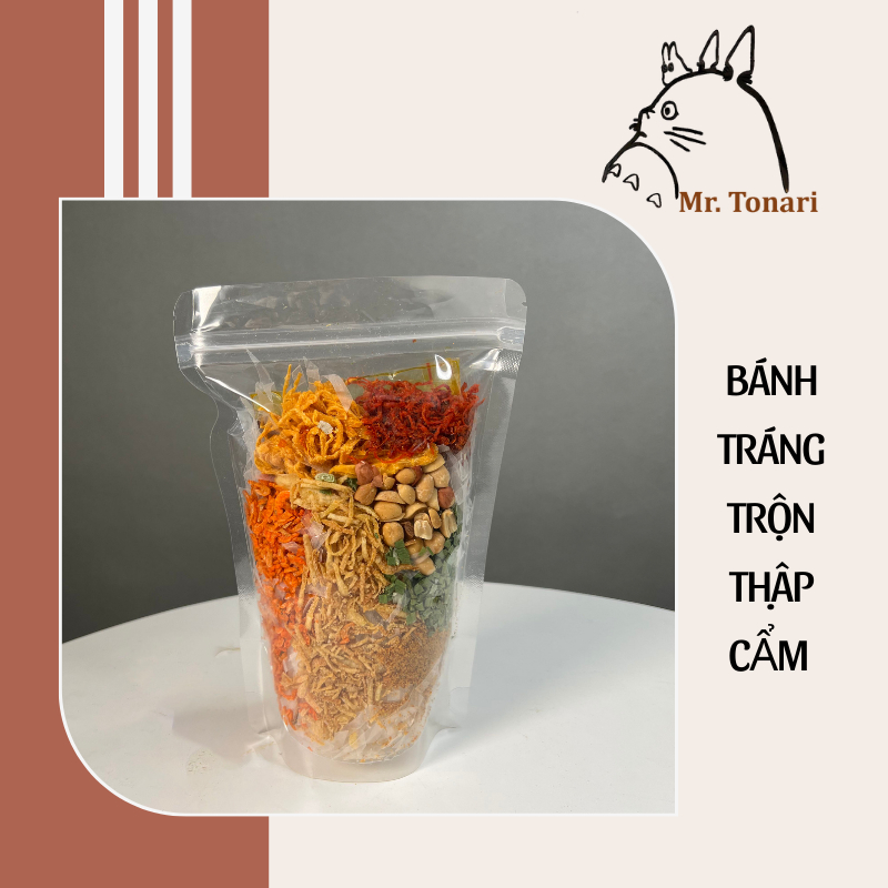 Bánh tráng trộn thập cẩm combo 2 túi mix 8 vị truyền thống sốt bò thơm ngon 180g