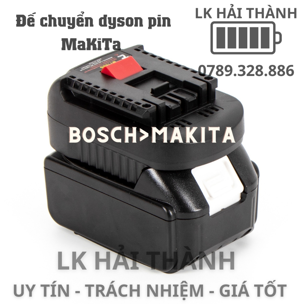 Đế chuyển pin dewalt bosch milwaukee sang pin makita tiện lợi