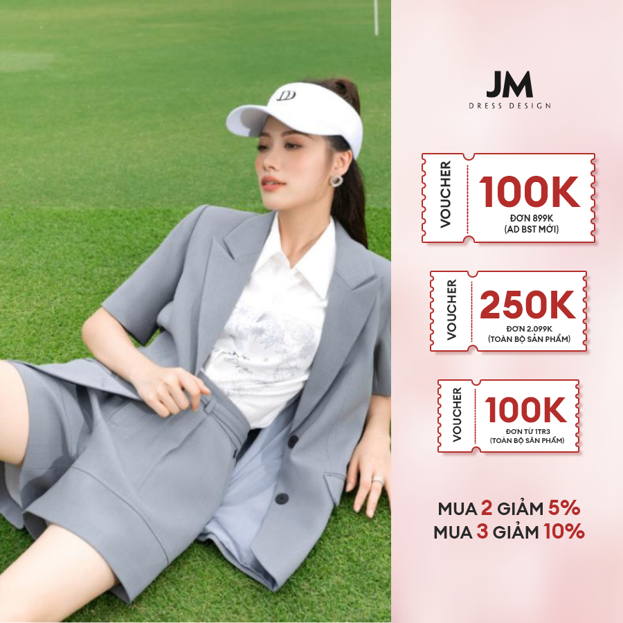 JM Dress Desgin - Quần sooc cạp cao đai rời, bổ bản gấu 3S15.2307K