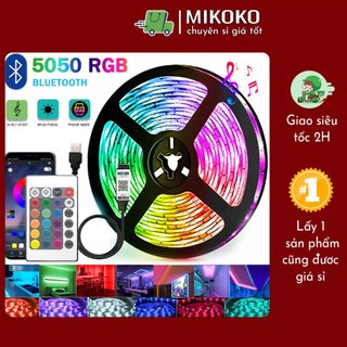 Dây đèn led nhấp nháy RGB 10m trang trí noel, đèn cảm biến nháy theo nhạc nhiều màu sắc mikoko