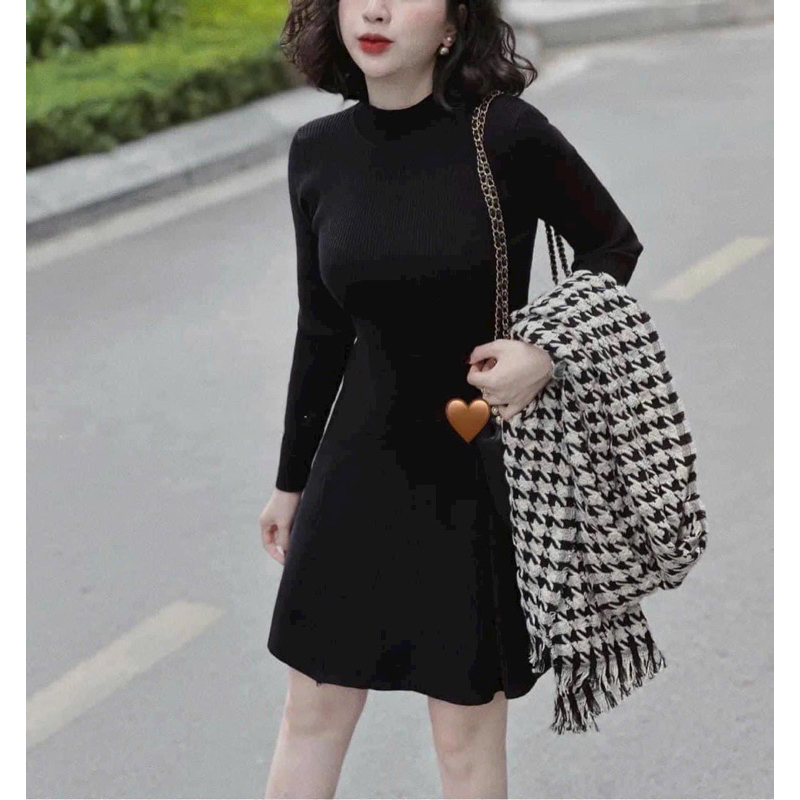 VÁY TĂM XOÈ CỔ CAO DÀI TAY