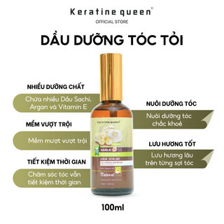 Dầu Dưỡng Tóc TỎI 100ml Giảm Thiểu Tình Trạng Rụng Tóc Và Kiểm Soát Dầu Nhờn Bết Dính Trên Tóc, Phục Hồi Keratine Queen