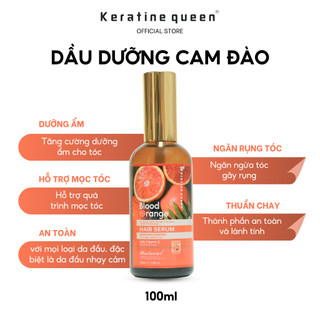 Dầu Dưỡng Tóc CAM ĐÀO 100ml Bảo Vệ Và Nuôi Dưỡng Mái Tóc Bị Chẻ Ngọn, Hư Tổn, Khô Và Xơ Với Vitamin E | Keratine Queen