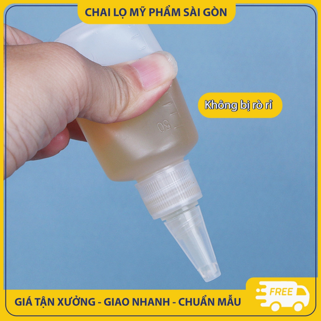 Chai nhựa PET chiết mỹ phẩm, mực xăm, 20ml/ 30ml/ 50ml/ 60ml/ 80ml/ 100ml, chai nhỏ giọt có vạch - BuyOne - BOPE21