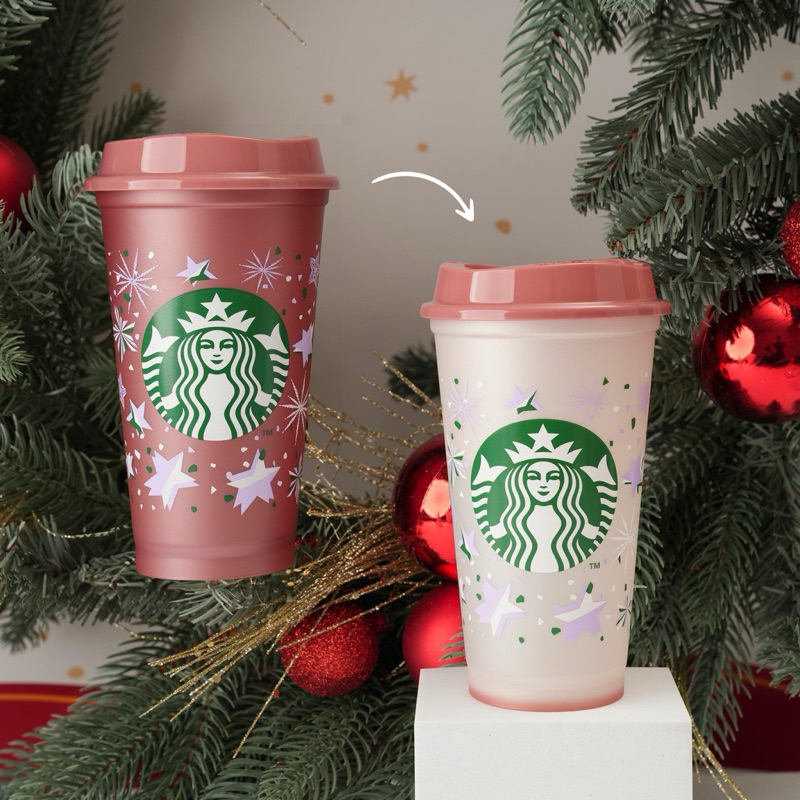 Ly reusable cup đổi màu Starbucks VietNam Christmas 2023