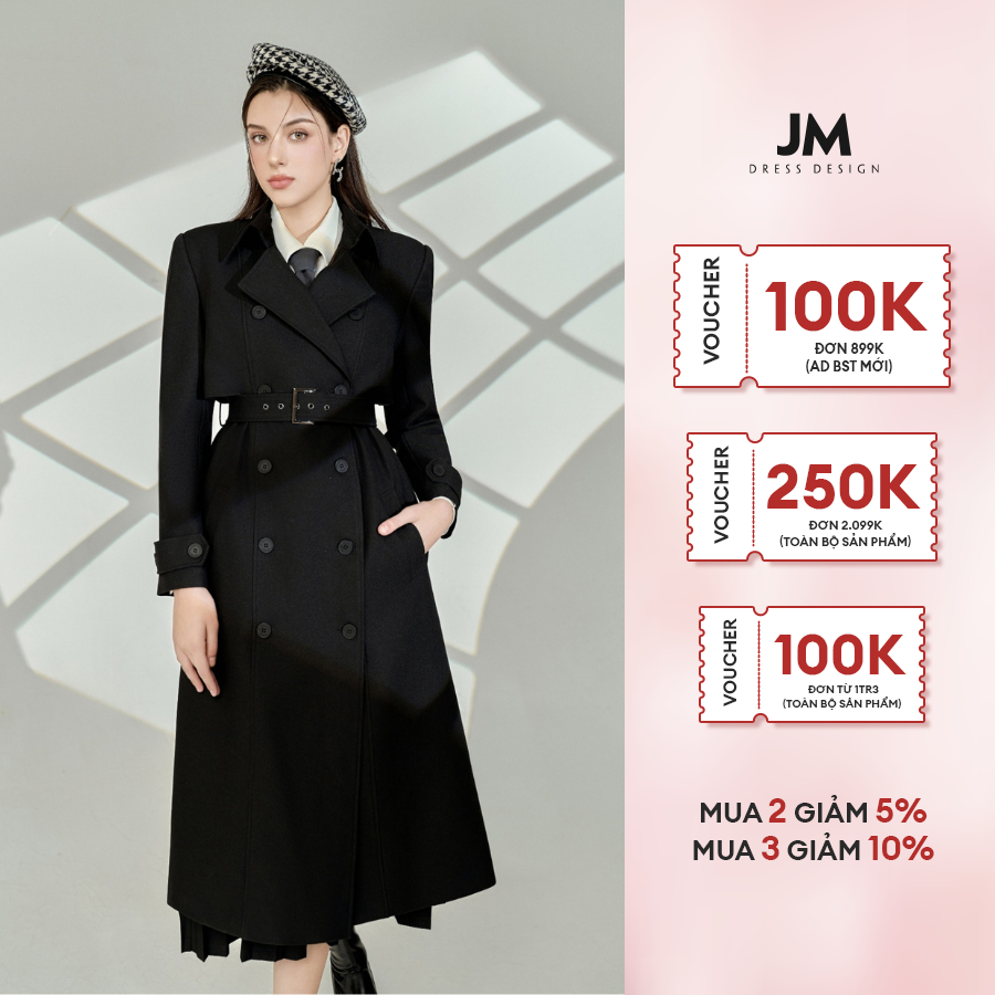 Áo thiết kế JM Dress Design Trench Coat thân trên bung cổ bẻ 5C02.2311K