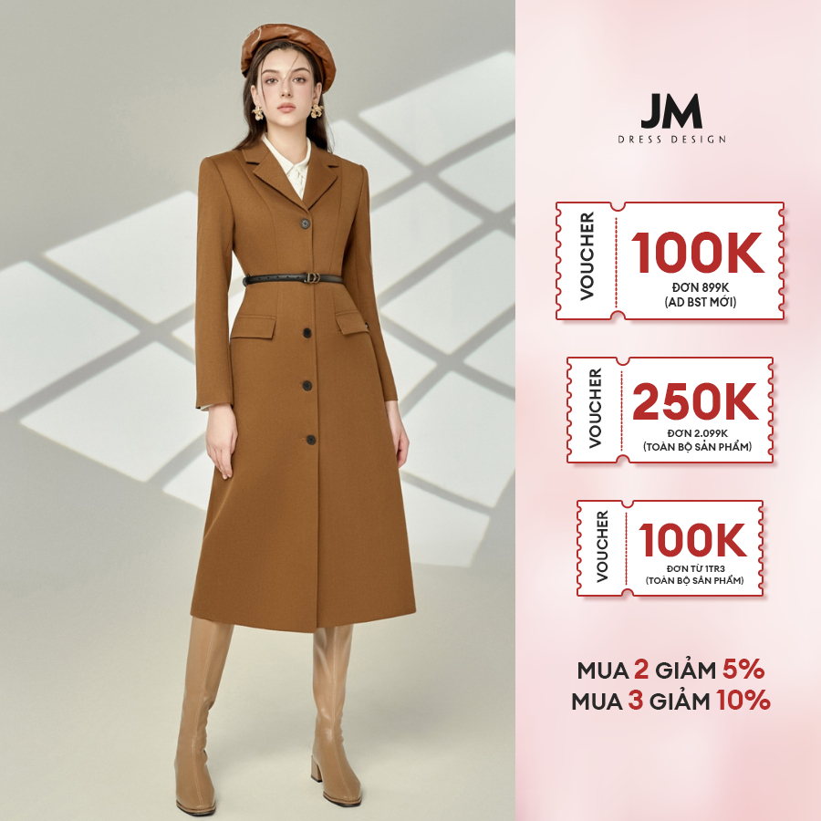 Áo thiết kế JM Dress Design Trench coat cổ vest dáng ôm 5C04.2310K