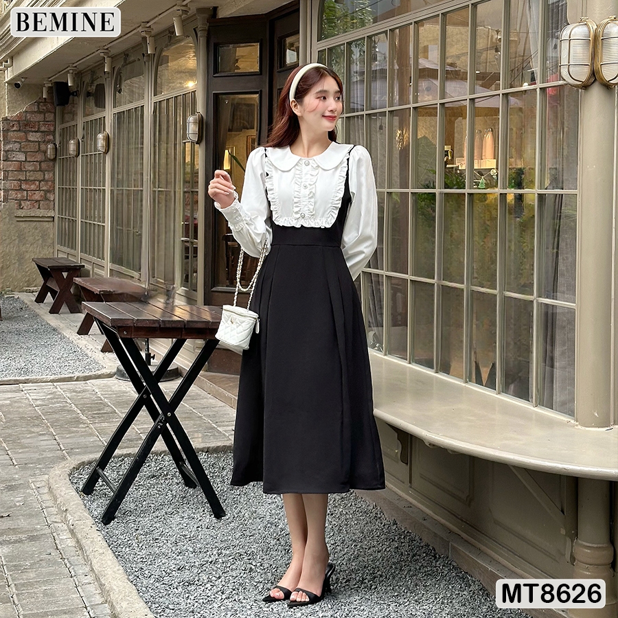 Đầm thiết kế phối bèo tay dài tùng xoè BEMINE MT8626