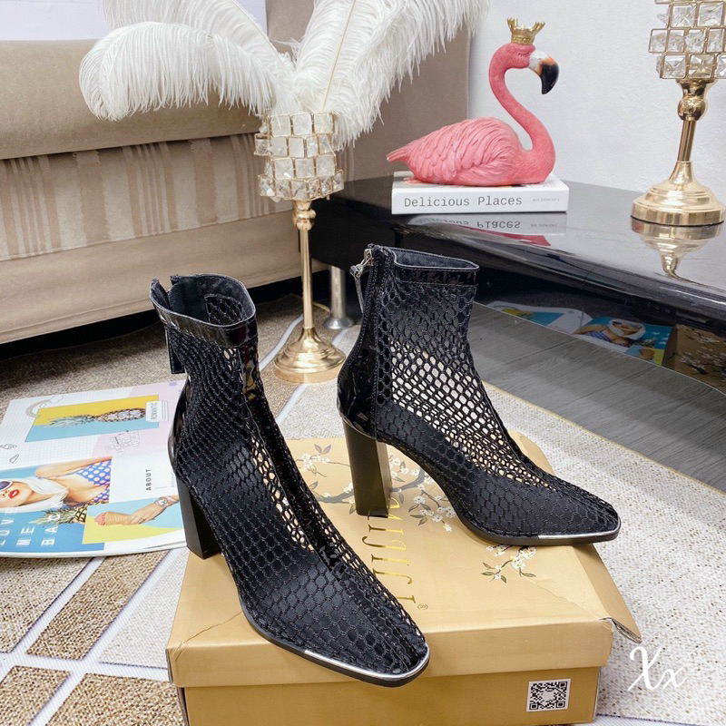 Boot cao gót lưới cổ ngắn 9p fullbox