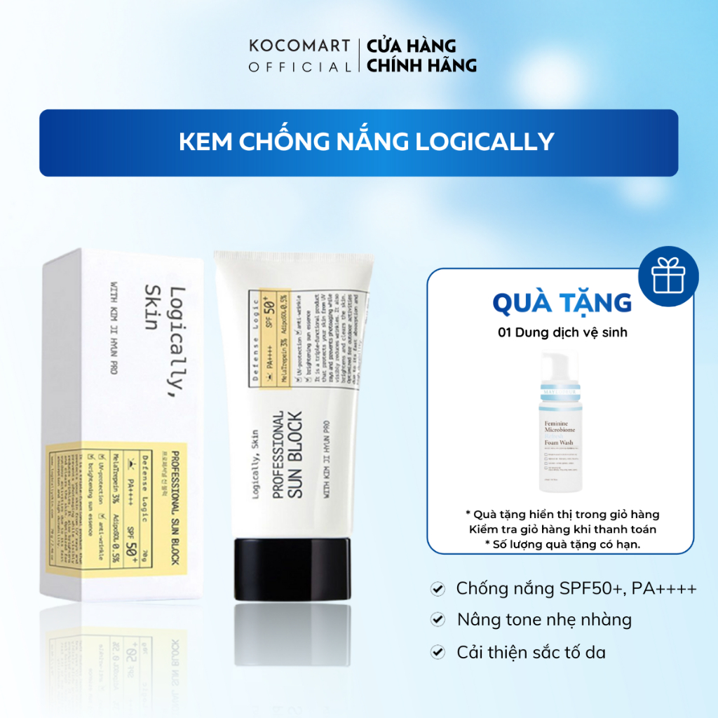 Kem chống nắng Logically Skin Professional Sun Block nâng tone mờ nám 70g