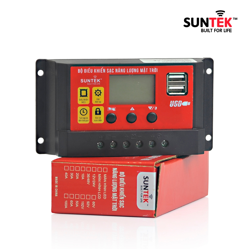 Bộ Điều Khiển Sạc Năng Lượng Mặt Trời 30A SUNTEK Solar Charge Controller - Tối ưu Nguồn điện sạc từ Tấm Pin NLMT