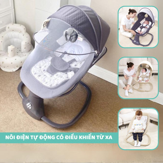 Nôi điện tự động kết hợp ghế ngồi đọc sách cho bé Mastela 8107/8108/8113/8114 - điều khiển từ xa - có loa Bluetooth