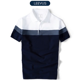 [TẶNG HỘP CHO ĐƠN TỪ 499K] Áo thun Polo nam phối sọc LEEVUS, CVC cá sấu 100% cao cấp, LEEVUS APL213