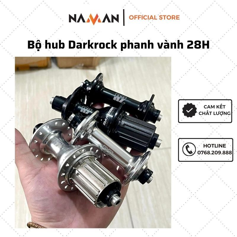 bộ hub, moay ơ cho xe đạp Darkrock phanh vành 28H