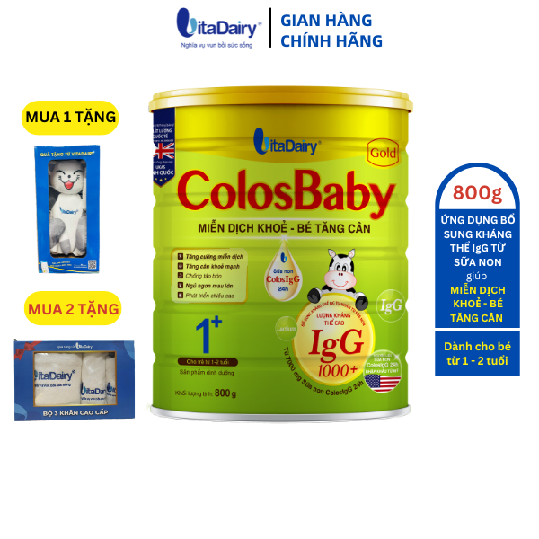 COLOSBABY GOLD 1+ 800G hỗ trợ tăng cân, miễn dịch khỏe - VitaDairy