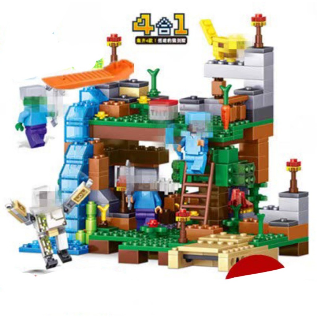 Xếp Hình Minecraft My World - Mô Hình Lắp Ráp Căn Cứ Bên Thác Nước 1in3 941 Mảnh Ghép