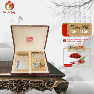 Hộp quà tặng sâm tây dương canada và tam thất rừng thượng hạng nguyên củ - kèm túi xách - tăng đề kháng - sâm đế vương