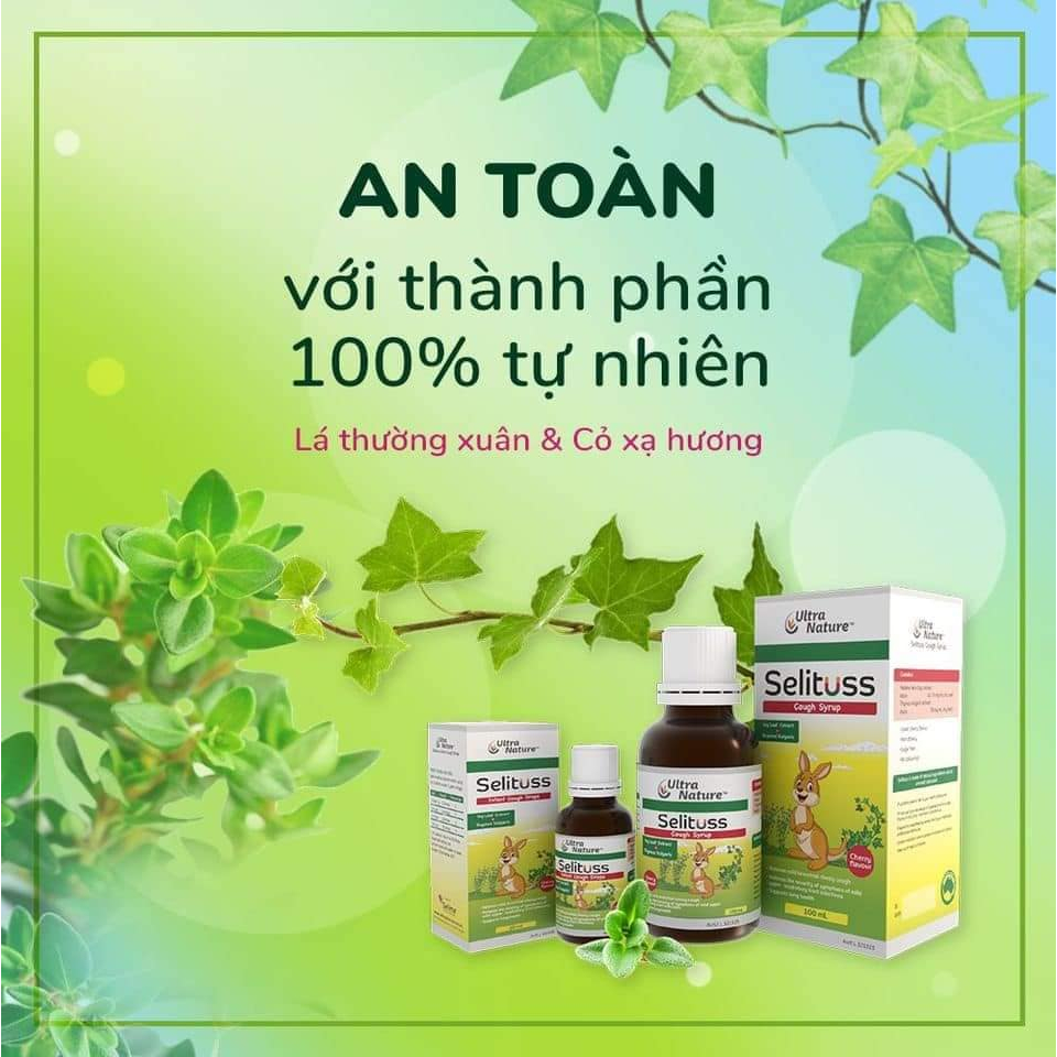 Siro ho Selituss lá thường xuân giúp giảm ho, giảm đờm, giảm đau rát họng dùng được cho trẻ sơ sinh 100ml - Pharma OTC