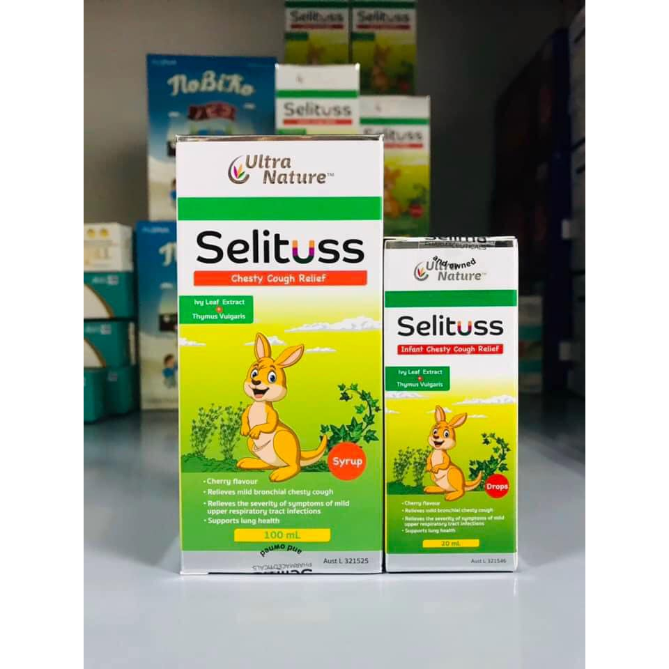 Siro ho Selituss lá thường xuân giúp giảm ho, giảm đờm, giảm đau rát họng dùng được cho trẻ sơ sinh 100ml - Pharma OTC