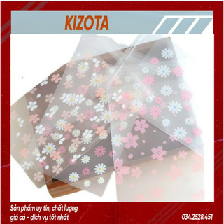 Set 100 túi dán miệng hoa đào, túi đựng bánh cookie/ bánh quy/ trà hoa nhiều kích thước
