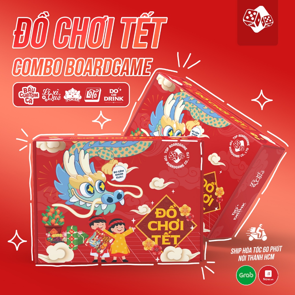 Combo boardgame ĐỒ CHƠI TẾT cho nhóm bạn tụ tập vui chơi Tết 2024 TOP BOARDGAME 2 phiên bản