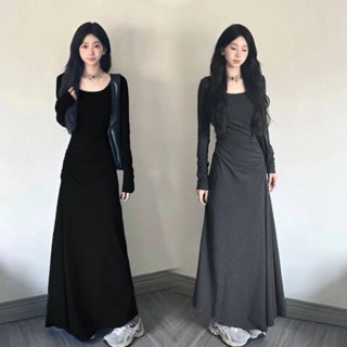  Đầm váy ôm xòe chữ A ôm body nhún eo xòe nhẹ dài tay phong cách thu đông  CÓ BIG SIZE  MA33 SP70 