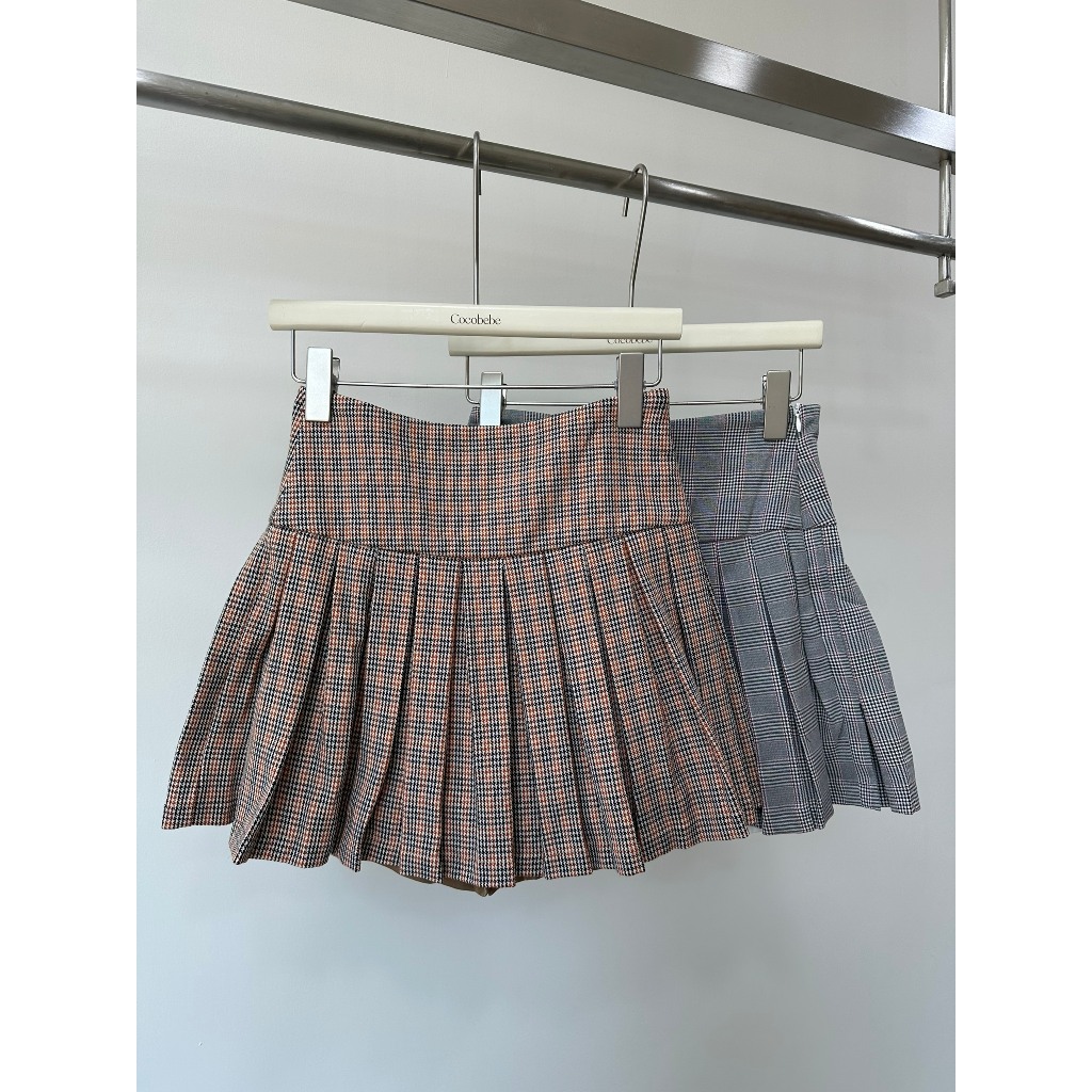 Chân váy caro xếp ly COCOBEBE