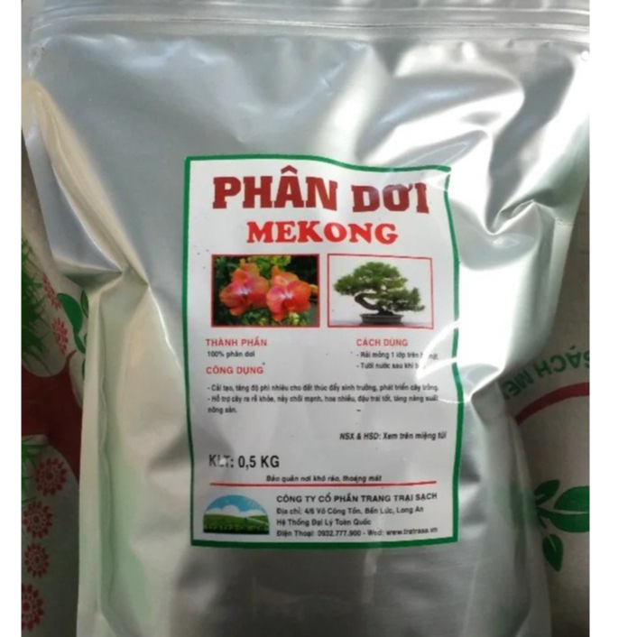 0,5kg Phân dơi / Phân chim yến nguyên chất 100% Mekong - Dùng cho rau, hoa kiểng