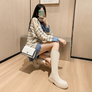 Bốt đùi nữ chất da đẹp dáng cổ V cao cấp