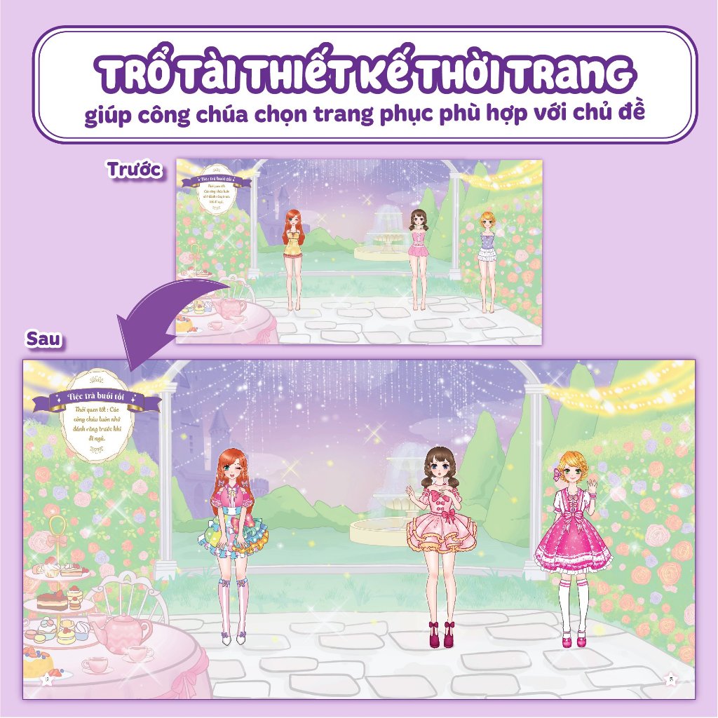 Sách Thời Trang Công Chúa mặt Trăng  - Sách tương tác thay đổi trang phục công chúa