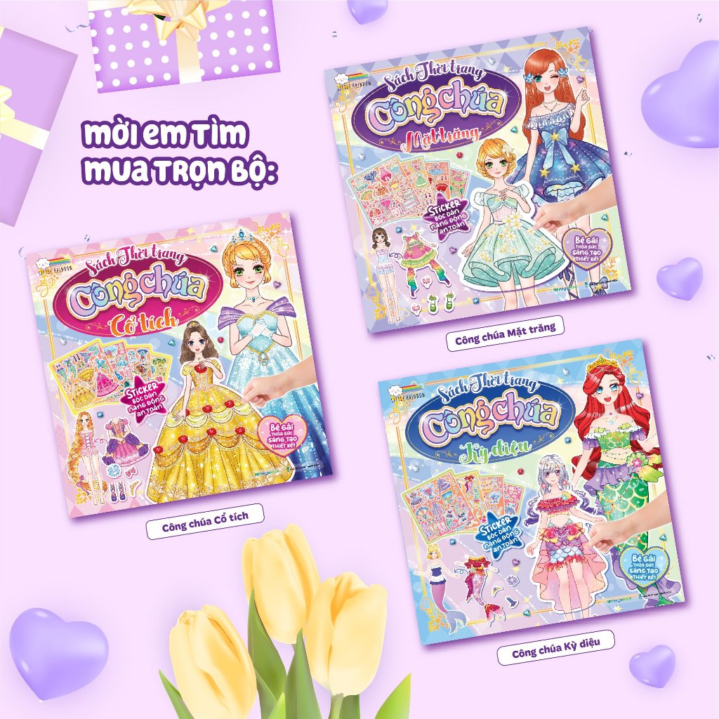 Sách Thời Trang Công Chúa mặt Trăng  - Sách tương tác thay đổi trang phục công chúa
