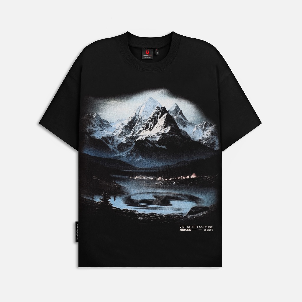 Áo thun NEEDS OF WISDOM Snowy Mountain Tee - Black - Local Brand Chính Hãng
