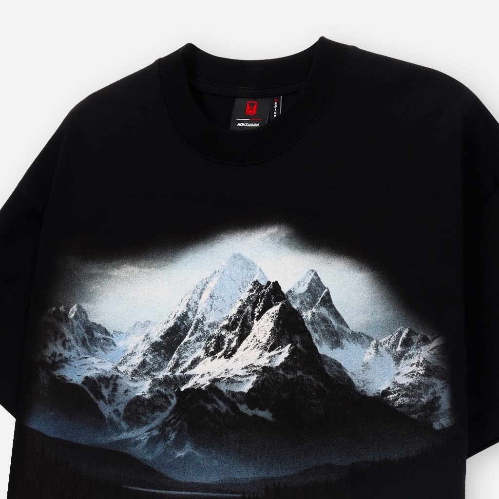Áo thun NEEDS OF WISDOM Snowy Mountain Tee - Black - Local Brand Chính Hãng