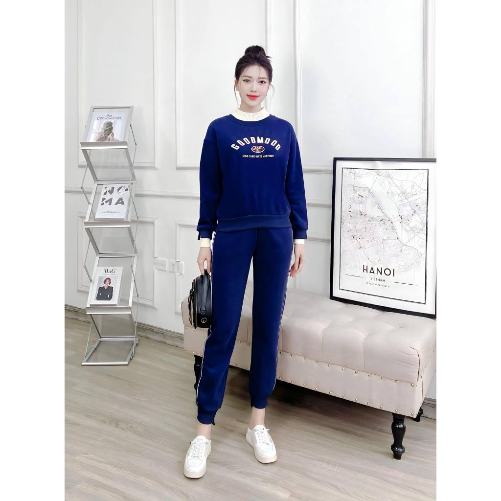 Set bộ thể thao cao cấp Odelia, mix màu lót lông - S7343
