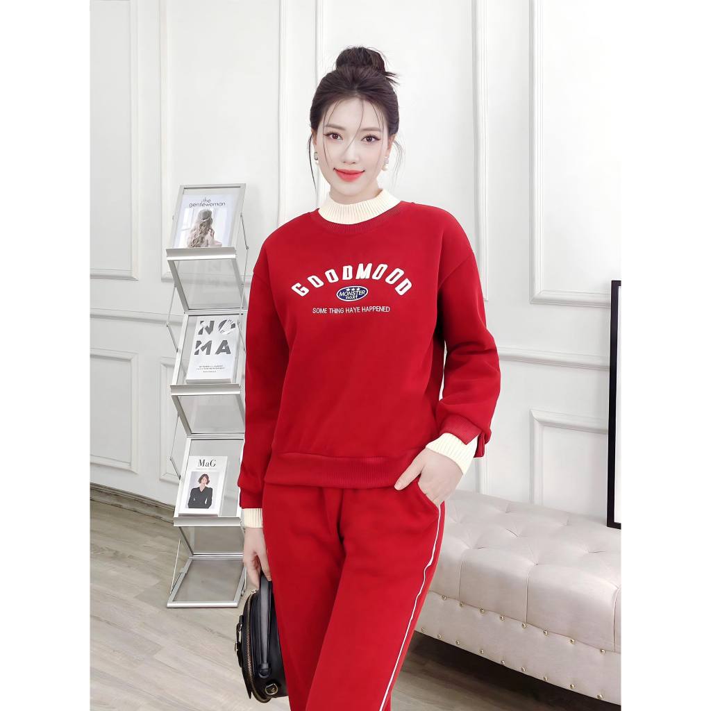 Set bộ thể thao cao cấp Odelia, mix màu lót lông - S7343