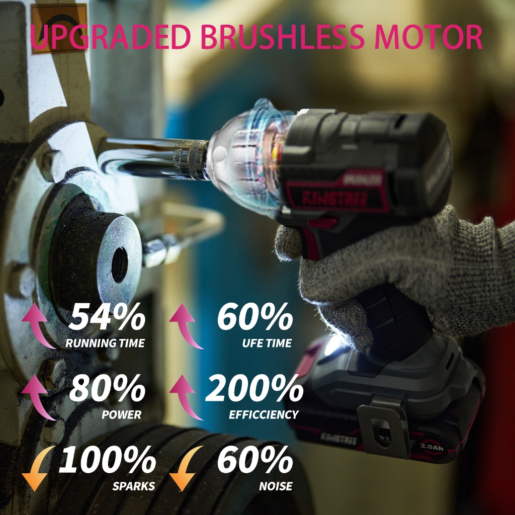 Kingtree 20V Cờ lê tác động  300N lê tác động điện không dây Tua vít Máy