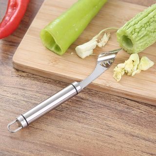 Dụng cụ lấy ruột khổ qua. dụng cụ lấy ruột trái cây như mướp đắng- khổ qua - dưa leo - ớt bằng inox tiện lợi