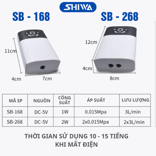  Máy Sủi Oxy Tích Điện Siêu Êm SoBo 2 Vòi SB268 và 1 vòi SB168 - Sủi Oxy Bể Cá Cảnh Tặng Kèm Vòi Đá Sủi 