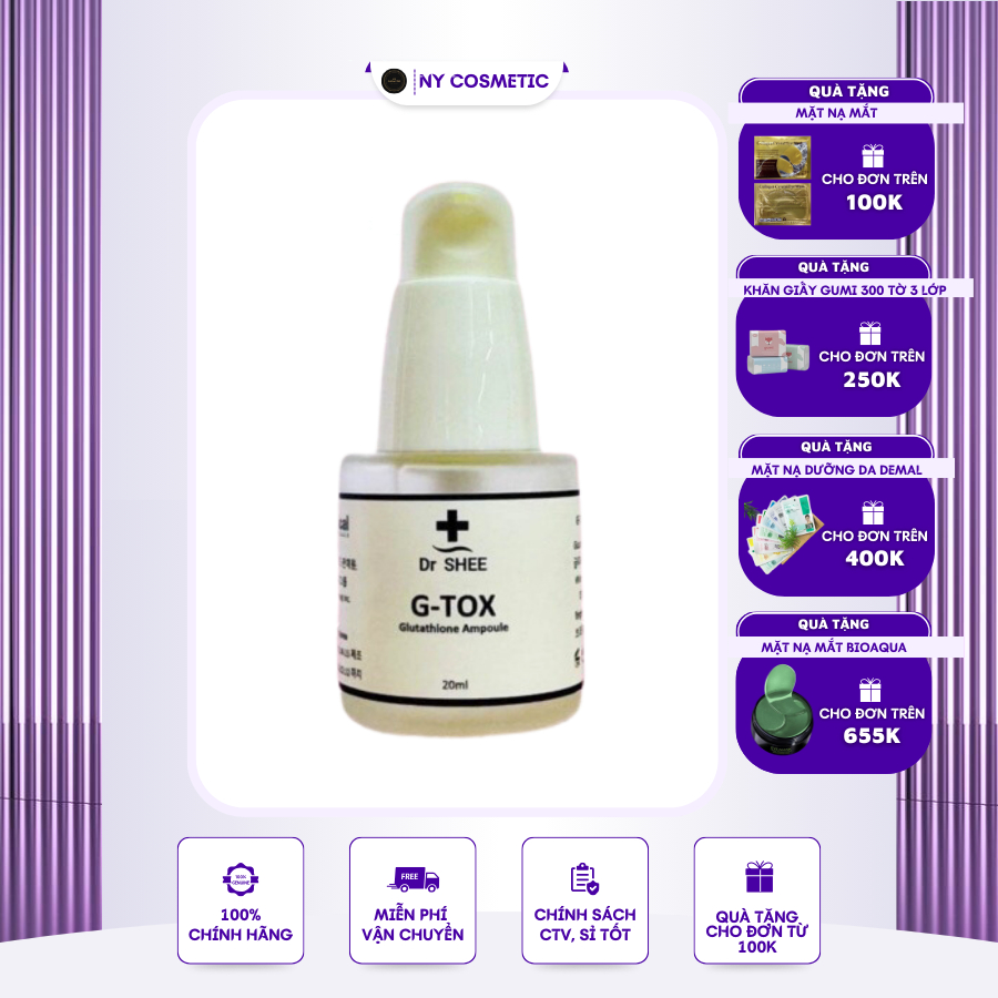 Tinh chất trắng da, serum trắng da mờ thâm GLUTATHIONE AMPOULE DR.SHEE 20ml