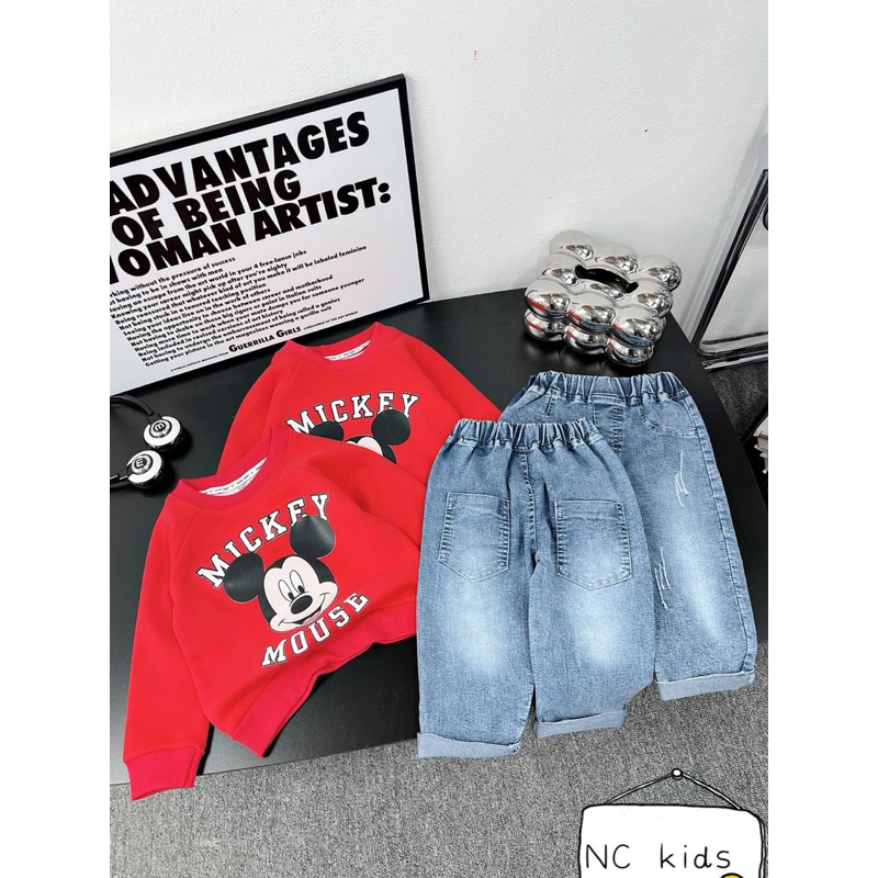 Bộ mickey áo đỏ cho bé
