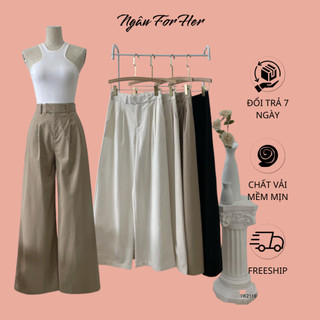 Quần tk2119-quần tây ống rộng linen, quần tây nữ công sở ống suông, quần suông tôn dáng
