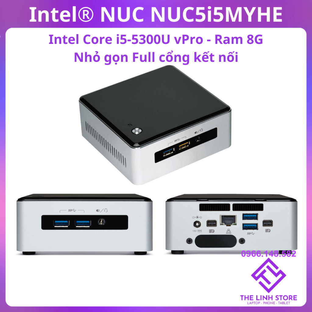 Máy tính Mini PC Intel NUC NUC5i5MYHE - Core i5 5300U Ram 8G